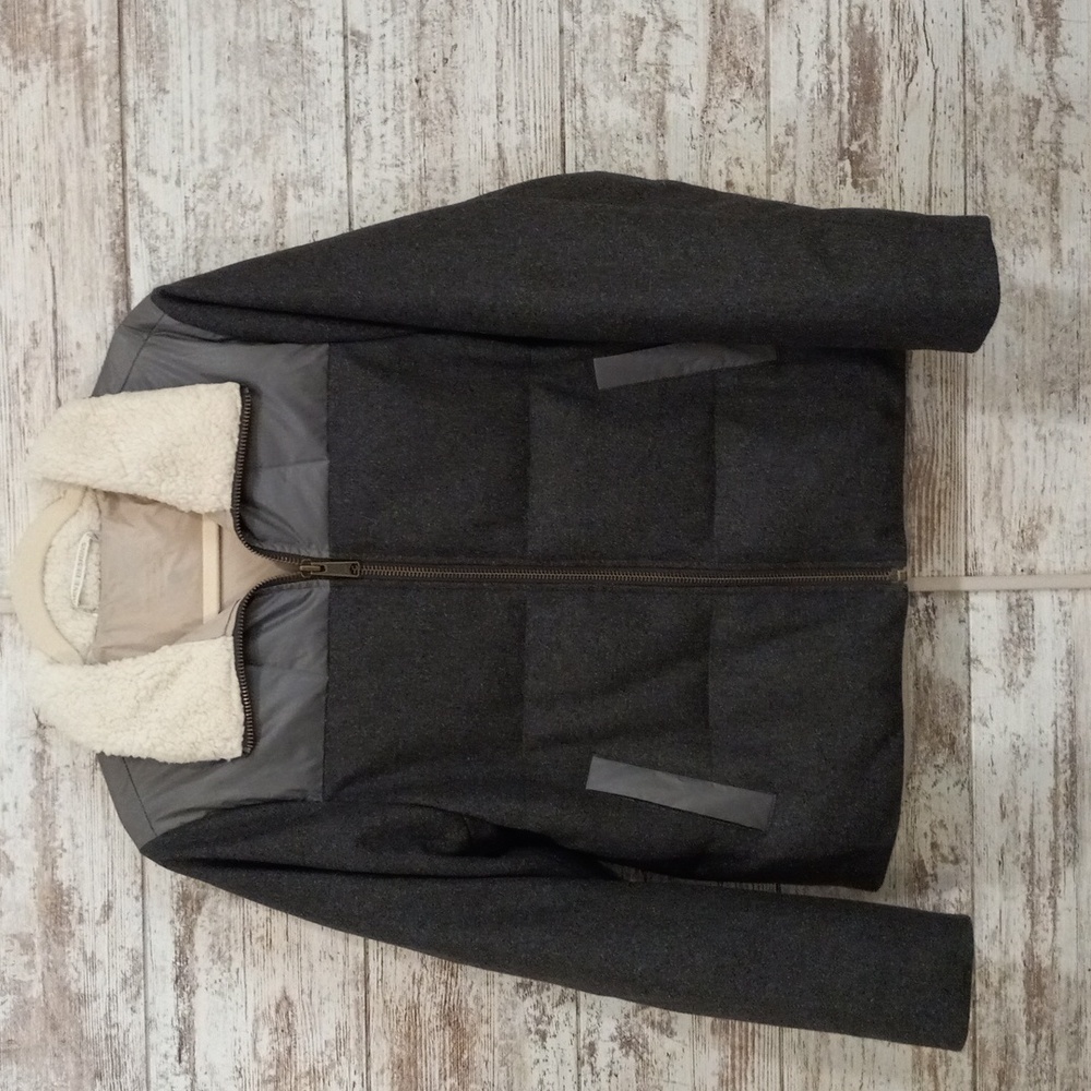 Gray Wool Down Coat - image 1